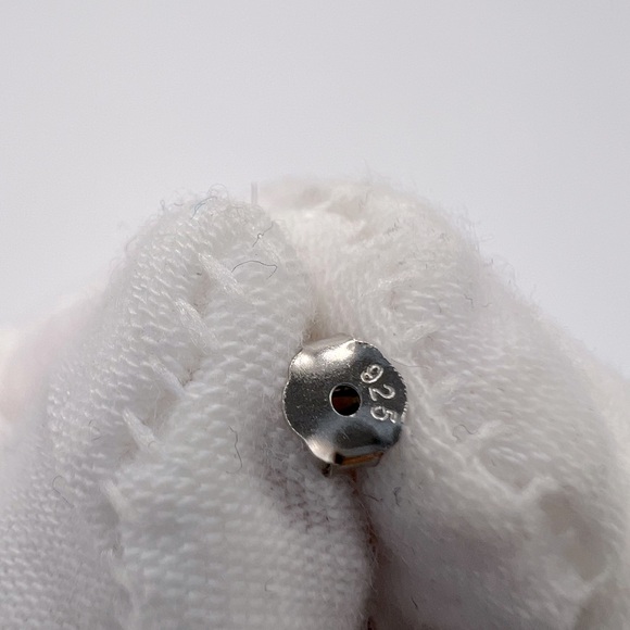 .925 Sterling Silver Crescent Moon Stud Earrings - Picture 12 of 12